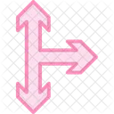 Three Way Arrow Duotone Line Icon Icon