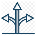 Three Way Intersection Road Direction Guidepost Icon