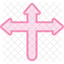 Three Ways Arrow Duotone Line Icon Icon