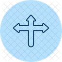 Three Ways Arrow Pentaglow Icon
