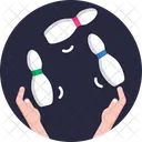 Circus Act Throwing Bottles Hands Icon
