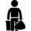 Throwing Garbage Child Garbage Icon