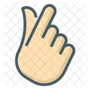 Thumb Crossed Hand Gesture Icon