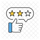 Thumb up vote with 2 star  Icon