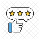 Thumb up vote with 3 star  Icon