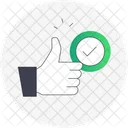 Thumbs Up With A Check Approval Confirmation Icon