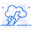 Lighting Storm Thunderstorm Cloudy Weather Icon