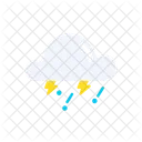 Thunder Hail Cloudy Windy Cloudy Icon