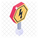 Thunder Sign Road Sign Electric Hazard Icon