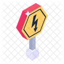 Thunder Sign Road Sign Electric Hazard Icon