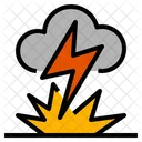Thunderbolt Disaster Nature Lightning Cloud Icon