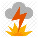Thunderbolt Disaster Nature Lightning Cloud Icon