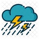 Thunderstorm Rain With Storm Rainy Weather Icon