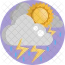 Lightning Sun Cloud Icon