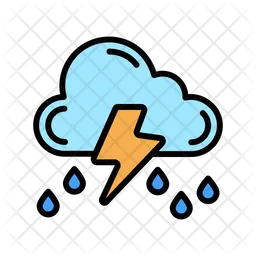 Thunderstorm Rain  Icon