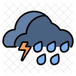 Thunderstorm rain cloud  Icon