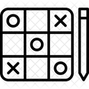 Tic Tac Toe Noughts And Crosses Paper Pencil Game Icône