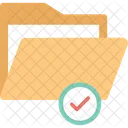 Tick Sign With Folder Approved Data Folder Icon