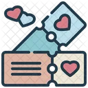 Ticket Heart Love Icon