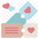 Ticket Heart Love Icon