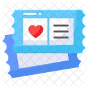 Ticket Heart Love Icon