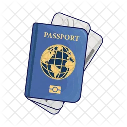Ticket in passport book  Icon