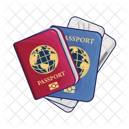 Ticket in passport book  Icon