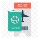 Ticket Reisepass Visum Symbol