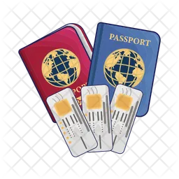 Ticket with passport book  Icon