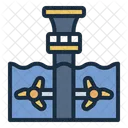 Tidal Power Ocean Energy Underwater Turbine Icon