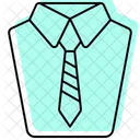 Tie And Shirt Combo Color Shadow Thinline Icon Symbol