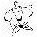 Tie Top Knotted Front Clothing Icon