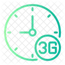 3 G Hora Reloj Icono