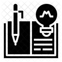 Libro Abierto Boligrafo Lampara Icono