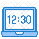 Tiempo De Computadora Portatil Tiempo Reloj Icono