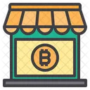 Compras Dinero Bitcoin Criptomoneda Tienda Tienda Icono