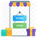 Tienda Abierta Comercio Movil Aplicacion De Compras Icono