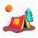 Carpa para camping  Icono