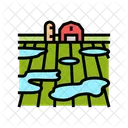 Inundado Tierras De Cultivo Desastre Icono