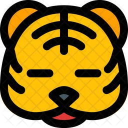 Tiger Cosed Eyes Emoji Icon