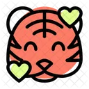 Tiger Smiling With Hearts Icon