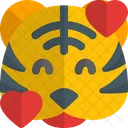 Tiger Smiling With Hearts  Icon