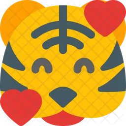Tiger Smiling With Hearts Emoji Icon