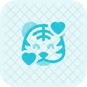 Tiger Smiling With Hearts Icon