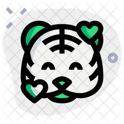 Tiger Smiling With Hearts Emoji Icon