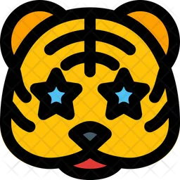 Tiger Star Struck Emoji Icon
