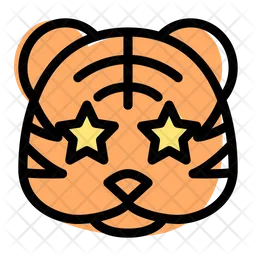 Tiger Star Struck Emoji Icon