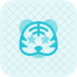 Tiger Star Struck Emoji Icon