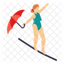 Umbrella Woman Athelte Icon