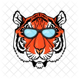 Tigre genial con anteojos  Icono